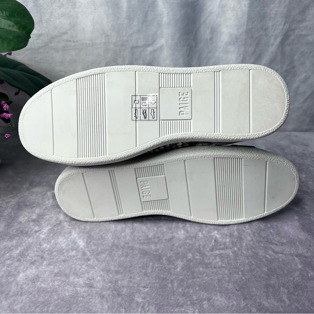 PAIGE Annie Snake Embossed Mid Top Sneaker Size 6 - Picture 9 of 9